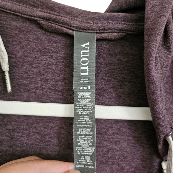 Vuori Halo Performance Hoodie 2.0 Womens Small Purple Full Zip Pocket Stretch - Picture 2 of 10